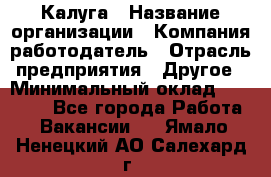 Калуга › Название организации ­ Компания-работодатель › Отрасль предприятия ­ Другое › Минимальный оклад ­ 13 500 - Все города Работа » Вакансии   . Ямало-Ненецкий АО,Салехард г.